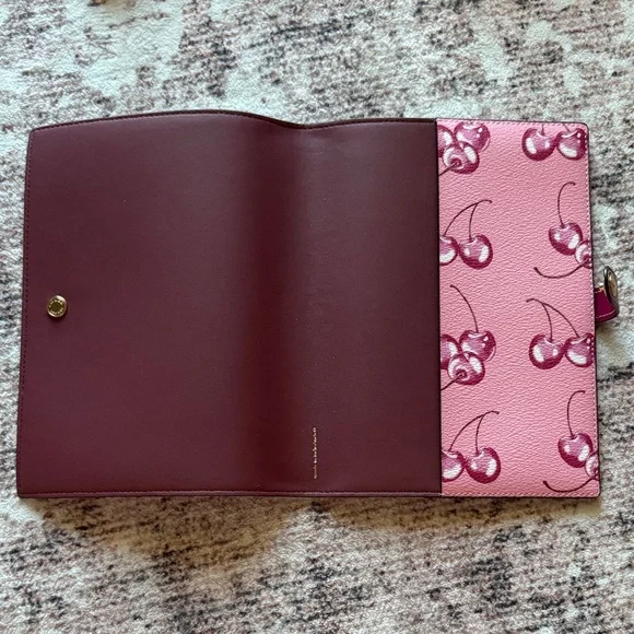 Coach Pink Cherry Print Notebook Cover - Picture 4 of 4